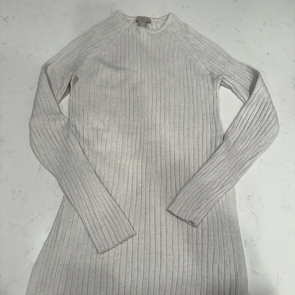 H&M Cream Ribbed Knit Top